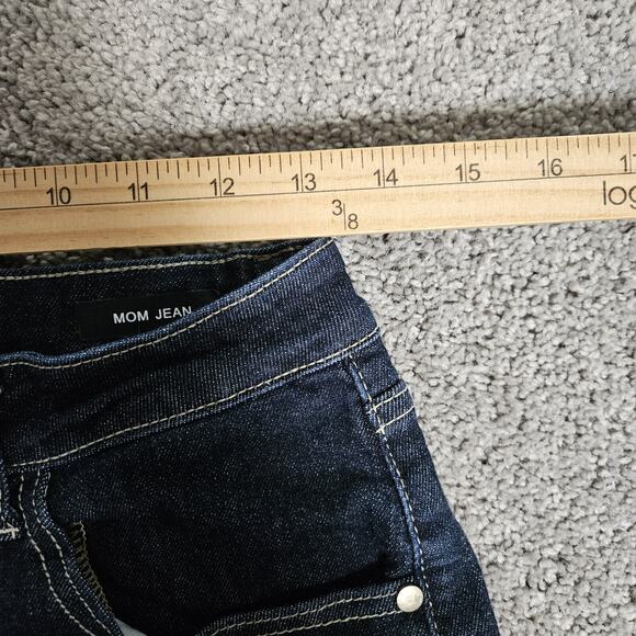 Judy Blue Jeans Womens 5 27 Dark Blue Mom Jean Fit Tapered Stretch High Rise - Picture 8 of 12